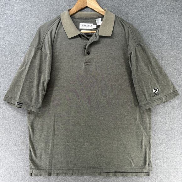 Tehama Clint Polo Shirt Men's Large 100 Pima Cotton Double Mercerized Fox Hollow - Picture 2 of 13